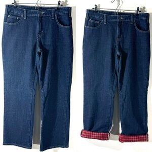Dickies Women's Denim Flannel Lined Straight Leg Jeans